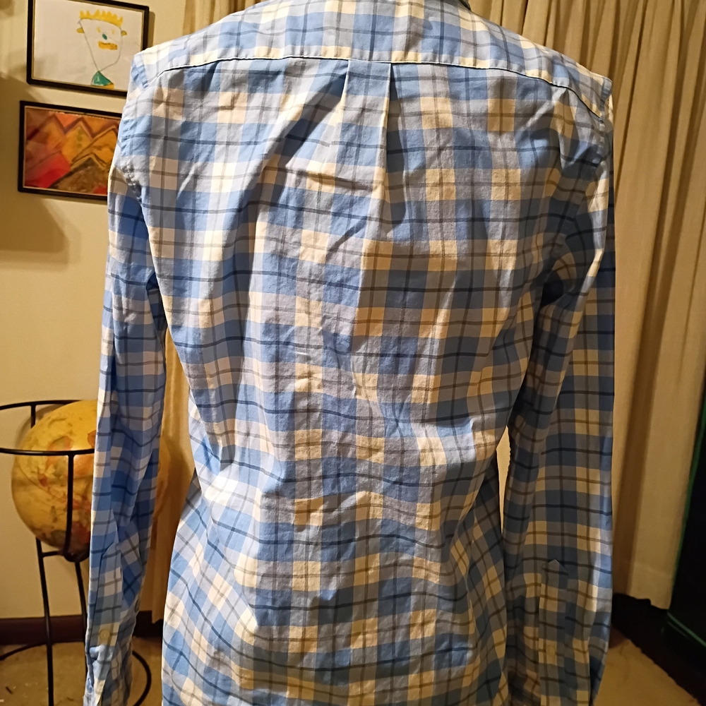 Vineyard Vines Blue and White Plaid Kids Button Down Shirt - Picture 3 of 4
